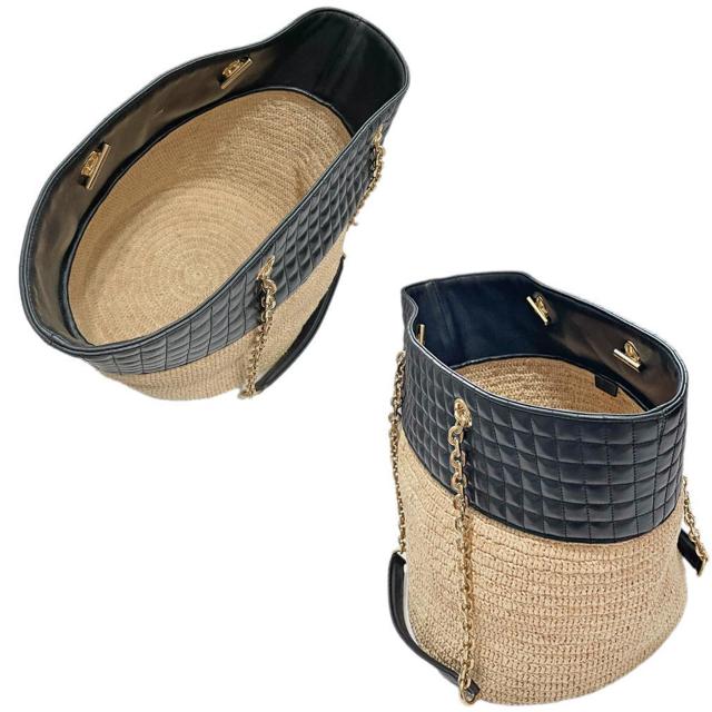 新品セリーヌ ララフィア×革 Cチャーム かごバッグ CELINE < ブランド 新品セリーヌ ララフィア×革 Cチャーム かごバッグ CELINE < ブランドの