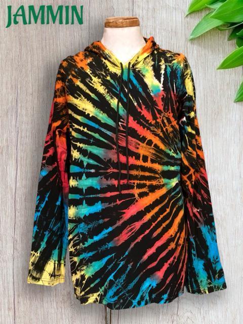 タイダイパーカー アジアン サイケ エスニック カットソーパーカー < 男性ファッション タイダイパーカー アジアン サイケ エスニック カットソーパーカー < 男性ファッションの