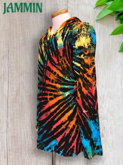 タイダイパーカー アジアン サイケ エスニック カットソーパーカー < 男性ファッション タイダイパーカー アジアン サイケ エスニック カットソーパーカー < 男性ファッションの