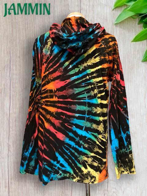 タイダイパーカー アジアン サイケ エスニック カットソーパーカー < 男性ファッション タイダイパーカー アジアン サイケ エスニック カットソーパーカー < 男性ファッションの