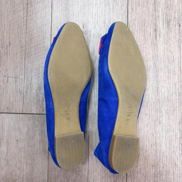 ◆DIANA/ダイアナ◆スエード生地フラットシューズ★フラットパンプス*ブルー24cm*シンプルコーデ♪ < ブランド ◆DIANA/ダイアナ◆スエード生地フラットシューズ★フラットパンプス*ブルー24cm*シンプルコーデ♪ < ブランドの