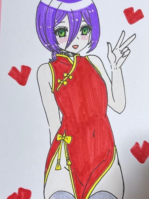 自作イラスト チェンソーマン レゼ ハガキサイズ チャイナ服チャイナドレスコスプレC < アニメ/コミック/キャラクター 自作イラスト チェンソーマン レゼ ハガキサイズ チャイナ服チャイナドレスコスプレC < アニメ/コミック/キャラクターの