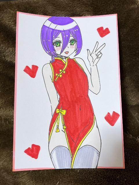 自作イラスト チェンソーマン レゼ ハガキサイズ チャイナ服チャイナドレスコスプレC < アニメ/コミック/キャラクター 自作イラスト チェンソーマン レゼ ハガキサイズ チャイナ服チャイナドレスコスプレC < アニメ/コミック/キャラクターの