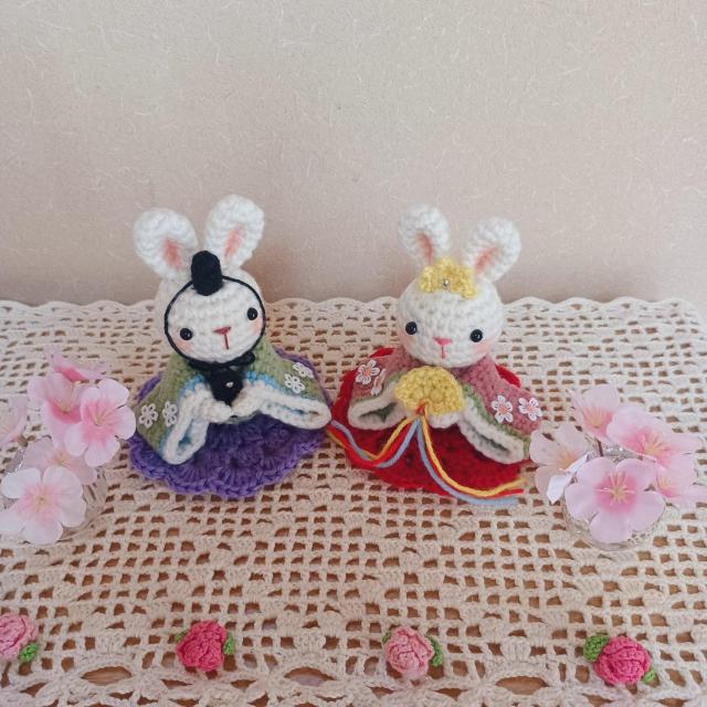 ☆Hand made☆ うさぎさんの桃の節句*ひな祭り*ドイリー*あみぐるみ < ペット/手芸/園芸 ☆Hand made☆ うさぎさんの桃の節句*ひな祭り*ドイリー*あみぐるみ < ペット/手芸/園芸の