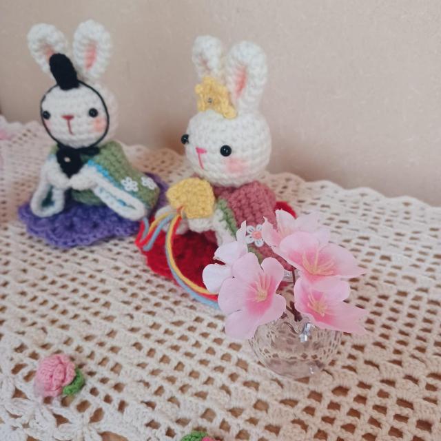 ☆Hand made☆ うさぎさんの桃の節句*ひな祭り*ドイリー*あみぐるみ < ペット/手芸/園芸 ☆Hand made☆ うさぎさんの桃の節句*ひな祭り*ドイリー*あみぐるみ < ペット/手芸/園芸の