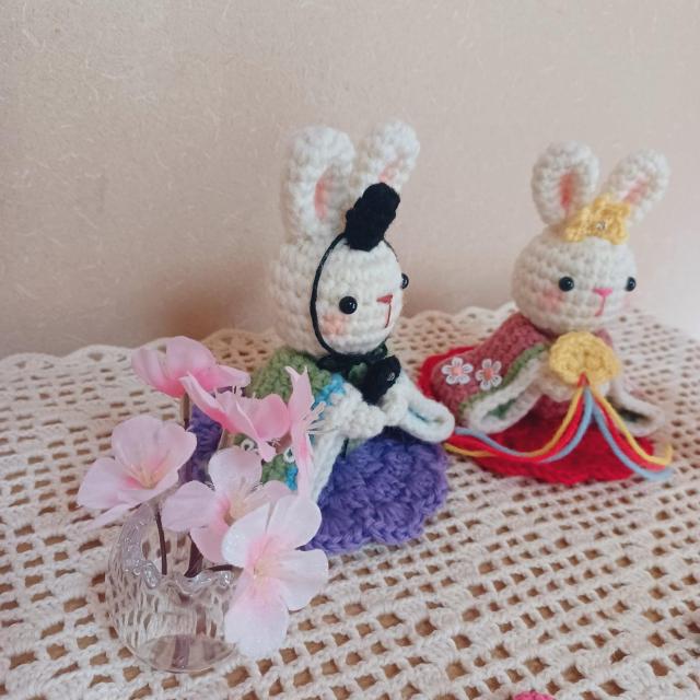 ☆Hand made☆ うさぎさんの桃の節句*ひな祭り*ドイリー*あみぐるみ < ペット/手芸/園芸 ☆Hand made☆ うさぎさんの桃の節句*ひな祭り*ドイリー*あみぐるみ < ペット/手芸/園芸の