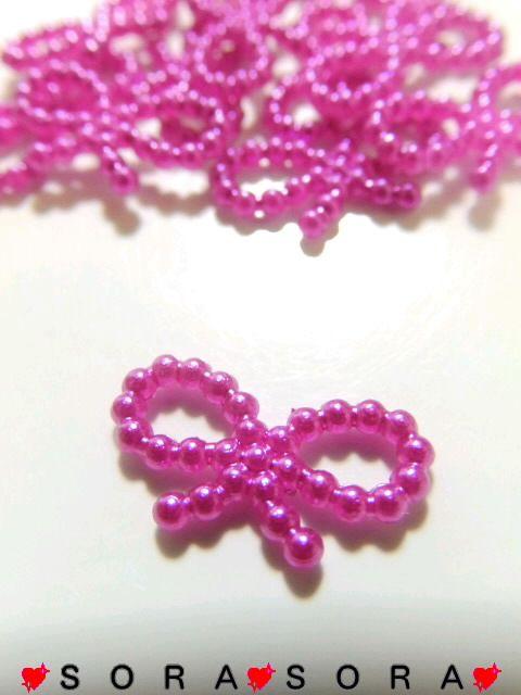 デコパーツ♪ハンドメイド.ネイル 粒パールリボン 12個セット 濃ピンク < 香水/コスメ/ネイル デコパーツ♪ハンドメイド.ネイル 粒パールリボン 12個セット 濃ピンク < 香水/コスメ/ネイルの