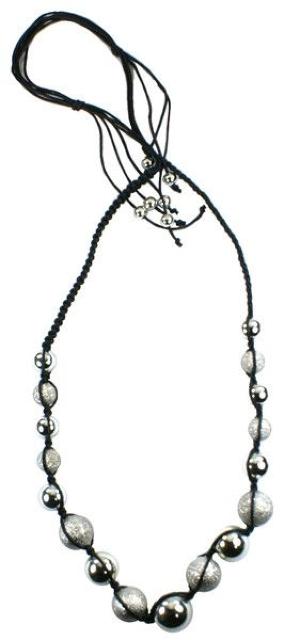 編みひもボールネックレス カジュアル 紐 モード 韓国ファッション デザインネックレス おしゃれ シルバー < 女性アクセサリー/時計  編みひもボールネックレス カジュアル 紐 モード 韓国ファッション デザインネックレス おしゃれ シルバー  < 女性アクセサリー/時計の