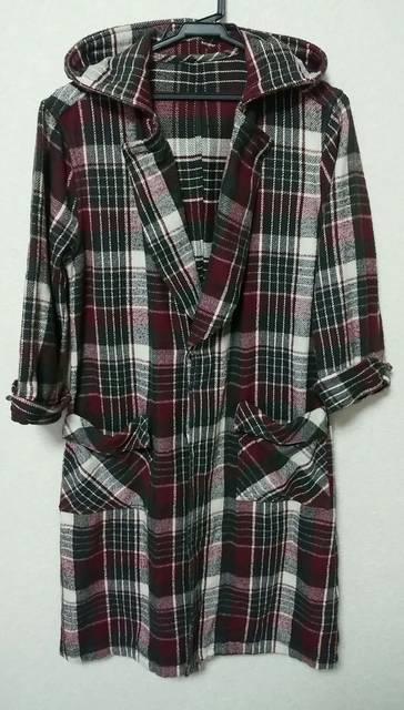 赤西着 チェックフードガウン < 男性ファッション  赤西着 チェックフードガウン  < 男性ファッションの