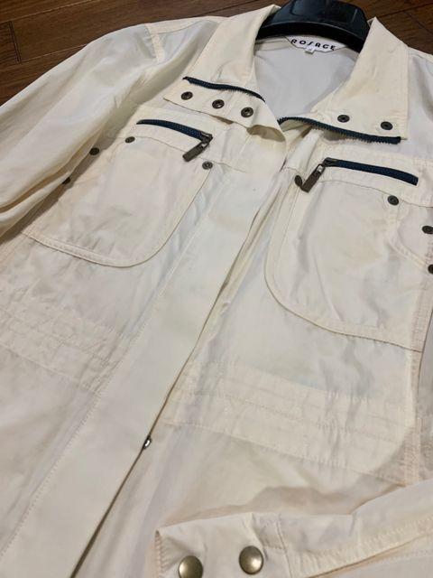 【サイズ11】ROSACE◆春夏薄手◆オフ白スタイリッシュブルゾン < 女性ファッション  【サイズ11】ROSACE◆春夏薄手◆オフ白スタイリッシュブルゾン < 女性ファッションの