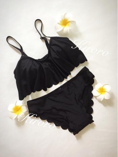 スカラップビキニ 水着 ブラ パンツ セット < 女性ファッション スカラップビキニ 水着 ブラ パンツ セット < 女性ファッションの