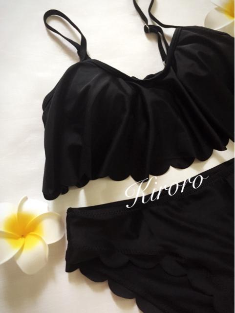 スカラップビキニ 水着 ブラ パンツ セット < 女性ファッション スカラップビキニ 水着 ブラ パンツ セット < 女性ファッションの