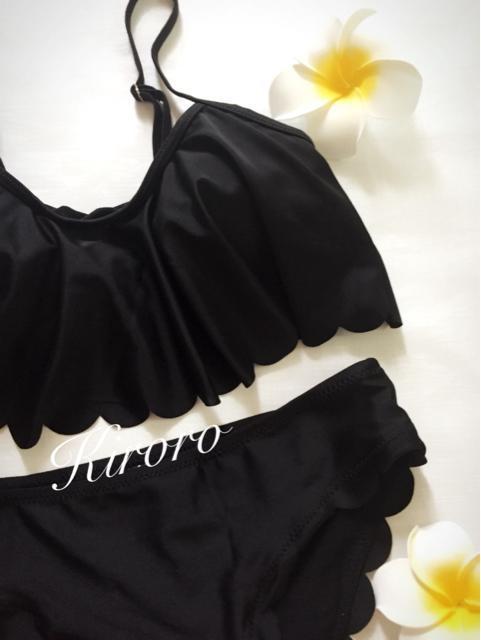 スカラップビキニ 水着 ブラ パンツ セット < 女性ファッション スカラップビキニ 水着 ブラ パンツ セット < 女性ファッションの