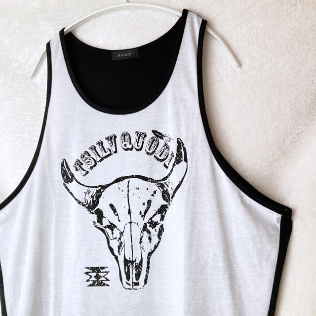 Anouk カウプリント ゆったり タンクトップ  F 古着 Y2K サブカル N2m < 女性ファッション  Anouk カウプリント ゆったり タンクトップ  F 古着 Y2K サブカル N2m < 女性ファッションの