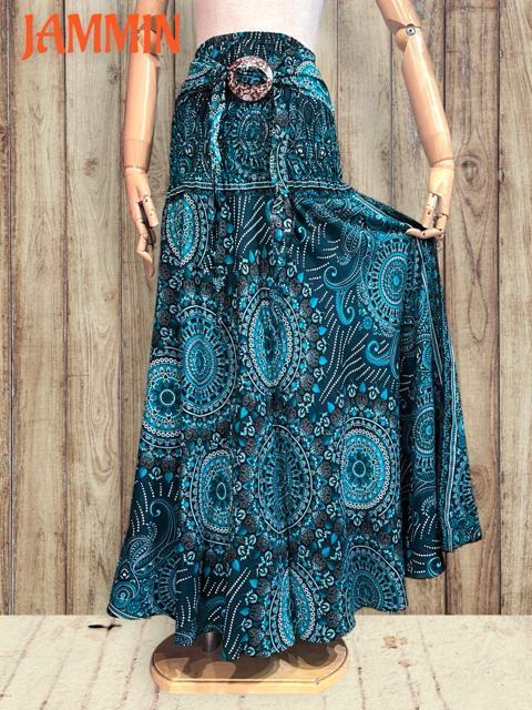 ペーズリー紋様柄フレアスカート アジアン ロングスカート アジアン スカート < 女性ファッション ペーズリー紋様柄フレアスカート アジアン ロングスカート アジアン スカート < 女性ファッションの