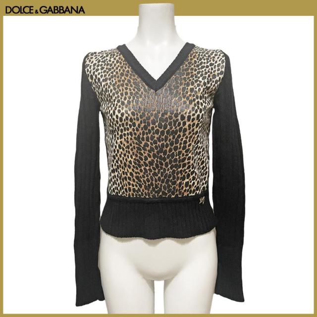 新品D&Gカシミヤ100%Vネックセーター ヒョウ柄レオパード柄 < ブランド 新品D&Gカシミヤ100%Vネックセーター ヒョウ柄レオパード柄 < ブランドの