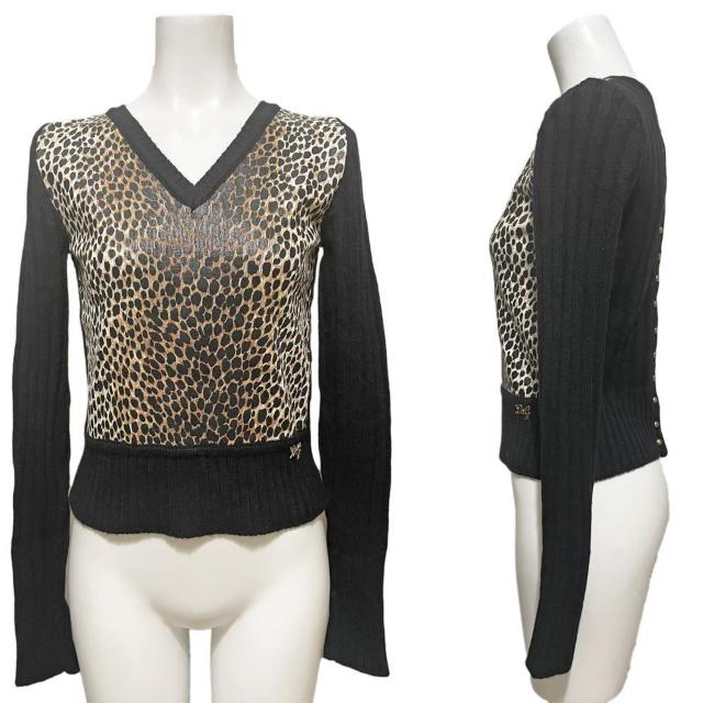 新品D&Gカシミヤ100%Vネックセーター ヒョウ柄レオパード柄 < ブランド 新品D&Gカシミヤ100%Vネックセーター ヒョウ柄レオパード柄 < ブランドの