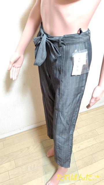 新品タグ付☆CHARGEレナウン☆光沢シャリっとリボンベルト付き清涼パンツB405☆3点で即落 < 女性ファッション  新品タグ付☆CHARGEレナウン☆光沢シャリっとリボンベルト付き清涼パンツB405☆3点で即落 < 女性ファッションの