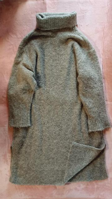 ★杢モカベージュ(グレージュ)★ふわモコ暖か♪両サイド裾スリット♪お洒落可愛い♪小顔オフタートル♪長袖ニットロングワンピース < 女性ファッション  ★杢モカベージュ(グレージュ)★ふわモコ暖か♪両サイド裾スリット♪お洒落可愛い♪小顔オフタートル♪長袖ニットロングワンピース < 女性ファッションの