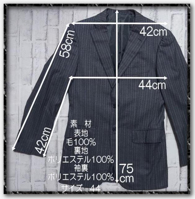 ビームス 3釦ストライプジャケット ブレザー グレー < ブランド ビームス 3釦ストライプジャケット ブレザー グレー < ブランドの