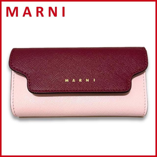 新品マルニMARNIレザー バイカラーキーケース ピンク×ホ < ブランド 新品マルニMARNIレザー バイカラーキーケース ピンク×ホ < ブランドの