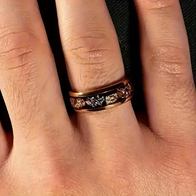 爆ヤス価格490円★ステンレススチール メンズリング、シンセティックスターデザインUSAサイズ11号(日本サイズ24)金 < 男性アクセサリー/時計  爆ヤス価格490円★ステンレススチール メンズリング、シンセティックスターデザインUSAサイズ11号(日本サイズ24)金 < 男性アクセサリー/時計の