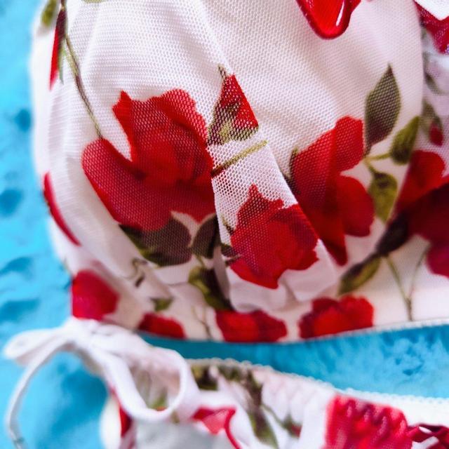 Sexy.。。。F80×LL薔薇柄メッシュレースブラジャー&ショーツセット。。紐パンティーヒモパンローズグラマー大きいサイズ < 女性ファッション  Sexy.。。。F80×LL薔薇柄メッシュレースブラジャー&ショーツセット。。紐パンティーヒモパンローズグラマー大きいサイズ < 女性ファッションの