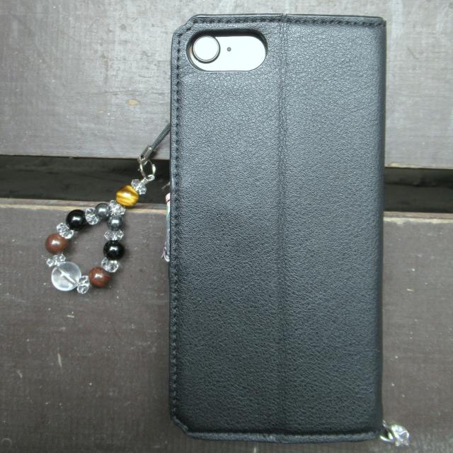 水晶xアイアンタイガーアイxオニキスストラップ 天然石 < 家電/AV 水晶xアイアンタイガーアイxオニキスストラップ 天然石 < 家電/AVの