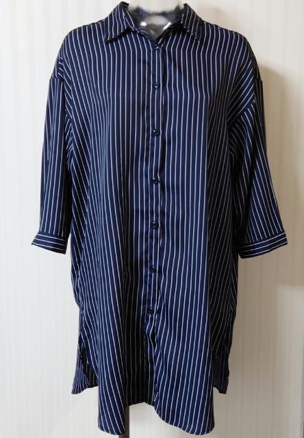 しまむら★七分袖 ストライプ ロング シャツ < ブランド しまむら★七分袖 ストライプ ロング シャツ < ブランドの