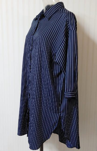 しまむら★七分袖 ストライプ ロング シャツ < ブランド しまむら★七分袖 ストライプ ロング シャツ < ブランドの