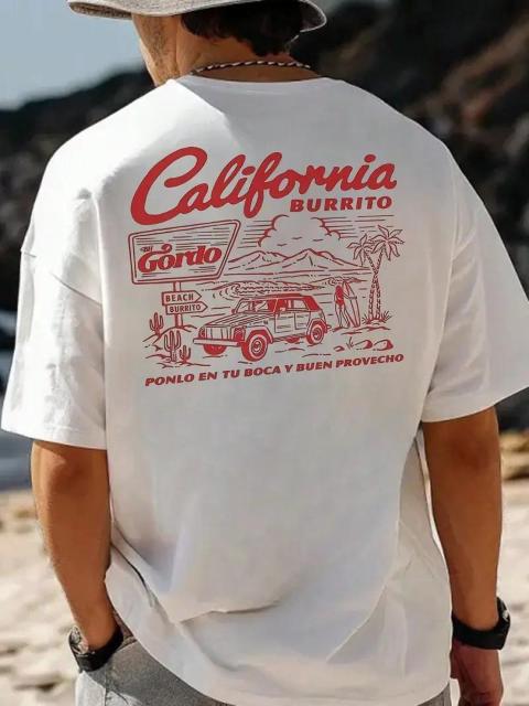 超お買い得1090円★メンズ カリフォルニア  Tシャツ ヴィンテージカー&サーフプリントUSAサイズS(日本サイズL相当)白 < 男性ファッション  超お買い得1090円★メンズ カリフォルニア  Tシャツ ヴィンテージカー&サーフプリントUSAサイズS(日本サイズL相当)白  < 男性ファッションの
