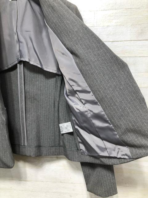 新品☆13号Lサイズ♪グレー系ストライプ♪タイトスカートスーツ☆Q421 < 女性ファッション 新品☆13号Lサイズ♪グレー系ストライプ♪タイトスカートスーツ☆Q421 < 女性ファッションの