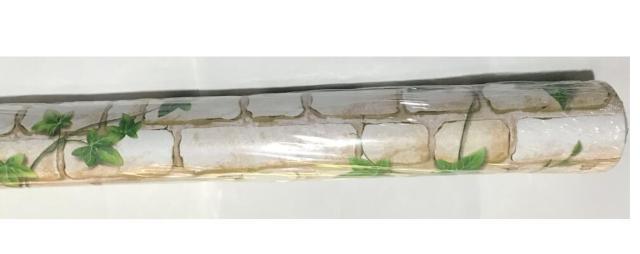 DIY 壁紙 シール ブラウン 緑葉 白レンガ 貼付シール 45cm×10m リフォーム < ペット/手芸/園芸 DIY 壁紙 シール ブラウン 緑葉 白レンガ 貼付シール 45cm×10m リフォーム < ペット/手芸/園芸の