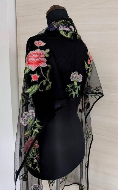 4298コムロシズカ/シズカコムロ/コムロシヅカ/シヅカコムロ■フラワー刺繍チュールストール/ショール < ブランド 4298コムロシズカ/シズカコムロ/コムロシヅカ/シヅカコムロ■フラワー刺繍チュールストール/ショール < ブランドの