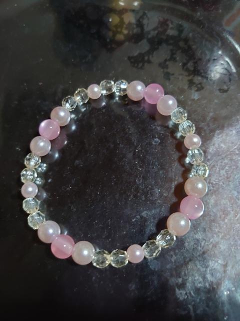 ハンドメイド★ピンクベース、ビーズブレスレット★ < 女性ファッション  ハンドメイド★ピンクベース、ビーズブレスレット★  < 女性ファッションの