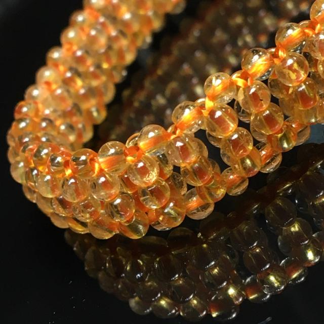 《No.022》高透明度 ゴールドルチルクォーツ 手編み 内径15cm < 女性アクセサリー/時計  《No.022》高透明度 ゴールドルチルクォーツ 手編み 内径15cm < 女性アクセサリー/時計の