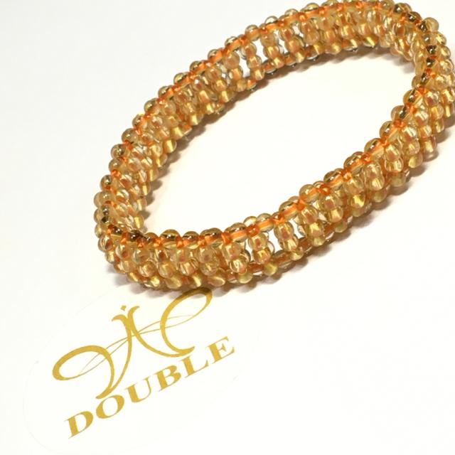 《No.022》高透明度 ゴールドルチルクォーツ 手編み 内径15cm < 女性アクセサリー/時計  《No.022》高透明度 ゴールドルチルクォーツ 手編み 内径15cm < 女性アクセサリー/時計の