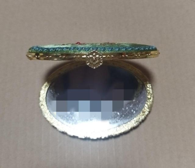 姫・乙女系 グリーンサテン 小花刺繍  コンパクト両面ミラー 手鏡 ヴィンテージ < 女性ファッション  姫・乙女系 グリーンサテン 小花刺繍  コンパクト両面ミラー 手鏡 ヴィンテージ < 女性ファッションの