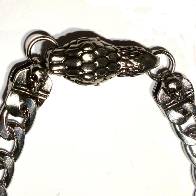 蛇 ヘビ へび スネーク スカル ガイコツ 骸骨 どくろ ドクロ ブレスレット アクセサリー メンズ 銀色 < 男性アクセサリー/時計  蛇 ヘビ へび スネーク スカル ガイコツ 骸骨 どくろ ドクロ ブレスレット アクセサリー メンズ 銀色 < 男性アクセサリー/時計の