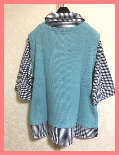 ☆今期新品☆ギンガムチェックシャツドッキングサーマルカットソーチュニックLL☆ < 女性ファッション ☆今期新品☆ギンガムチェックシャツドッキングサーマルカットソーチュニックLL☆ < 女性ファッションの