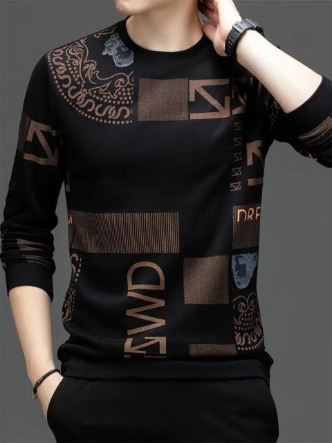 爆ヤス価格1690円★メンズレター&幾何学模様プリントスウェットシャツ、長袖プルオーバー USAサイズS(日本サイズL相当) < 男性ファッション 爆ヤス価格1690円★メンズレター&幾何学模様プリントスウェットシャツ、長袖プルオーバー USAサイズS(日本サイズL相当) < 男性ファッションの
