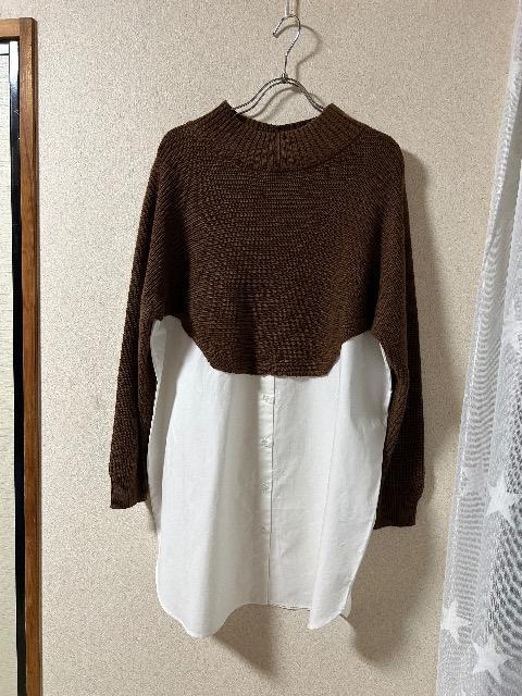 1.3万新品タグ付きSCOT CLUB★ウール混ニット×ブラウス生地ドッキングPO < ブランド 1.3万新品タグ付きSCOT CLUB★ウール混ニット×ブラウス生地ドッキングPO < ブランドの