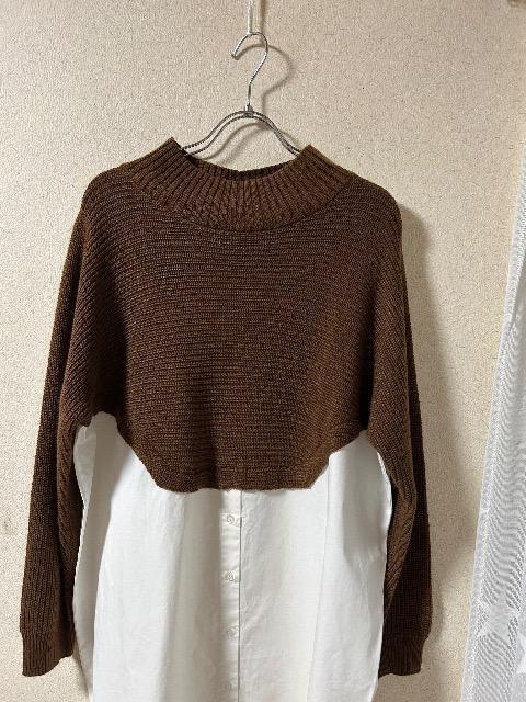 1.3万新品タグ付きSCOT CLUB★ウール混ニット×ブラウス生地ドッキングPO < ブランド 1.3万新品タグ付きSCOT CLUB★ウール混ニット×ブラウス生地ドッキングPO < ブランドの