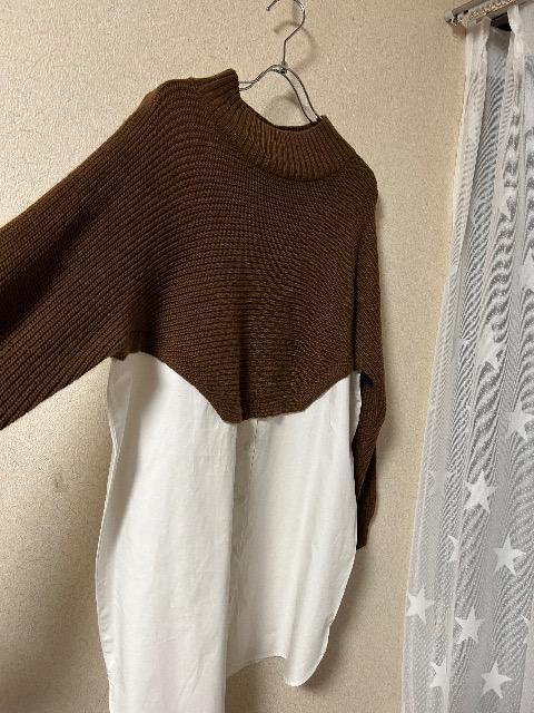 1.3万新品タグ付きSCOT CLUB★ウール混ニット×ブラウス生地ドッキングPO < ブランド 1.3万新品タグ付きSCOT CLUB★ウール混ニット×ブラウス生地ドッキングPO < ブランドの