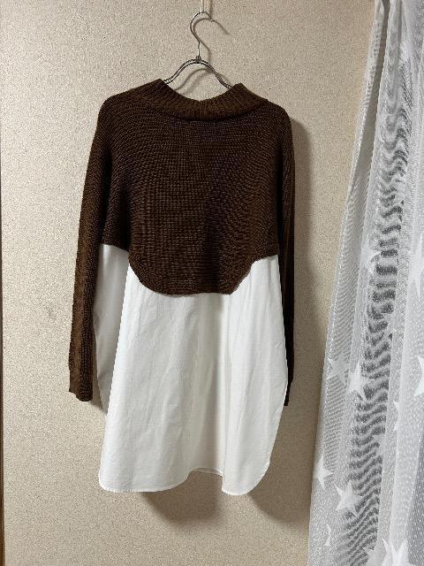 1.3万新品タグ付きSCOT CLUB★ウール混ニット×ブラウス生地ドッキングPO < ブランド 1.3万新品タグ付きSCOT CLUB★ウール混ニット×ブラウス生地ドッキングPO < ブランドの