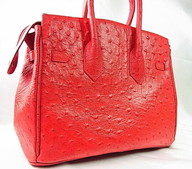 激安良品★美品 オーストリッチ型押しレザー ハンドバッグ/トートバッグ 良品 < 女性ファッション 激安良品★美品 オーストリッチ型押しレザー ハンドバッグ/トートバッグ 良品 < 女性ファッションの