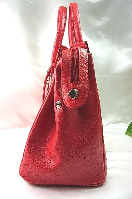 激安良品★美品 オーストリッチ型押しレザー ハンドバッグ/トートバッグ 良品 < 女性ファッション 激安良品★美品 オーストリッチ型押しレザー ハンドバッグ/トートバッグ 良品 < 女性ファッションの