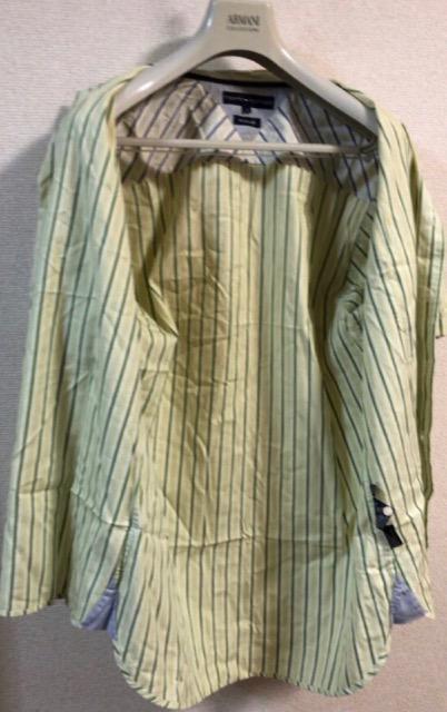 品薄★未使用に近いTOMMY HILFIGERグリーン系?シャツロゴ清楚人気オシャレストライプ 素敵カットソー Tシャツ大活躍人気 < 男性ファッション  品薄★未使用に近いTOMMY HILFIGERグリーン系?シャツロゴ清楚人気オシャレストライプ 素敵カットソー Tシャツ大活躍人気 < 男性ファッションの