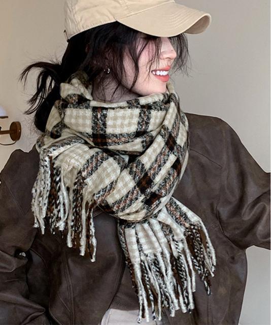 送料無料 新品 チェック柄マフラー 大判 ストール 秋冬 < 女性ファッション  送料無料 新品 チェック柄マフラー 大判 ストール 秋冬  < 女性ファッションの