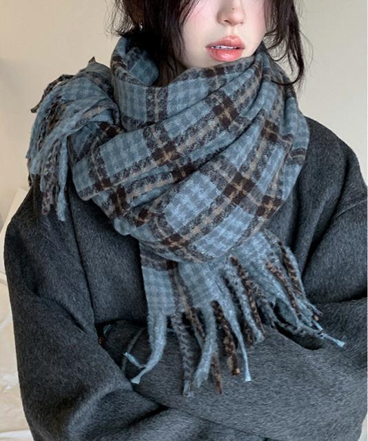 送料無料 新品 チェック柄マフラー 大判 ストール 秋冬 < 女性ファッション  送料無料 新品 チェック柄マフラー 大判 ストール 秋冬 < 女性ファッションの